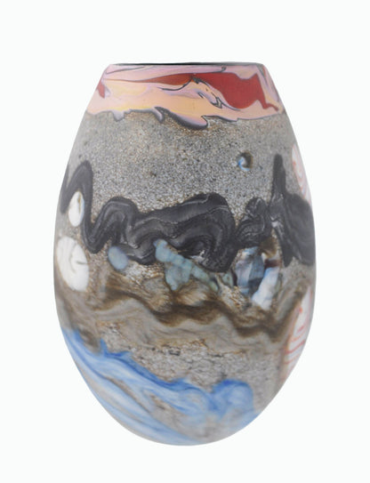 Black Sand Fossil Vase