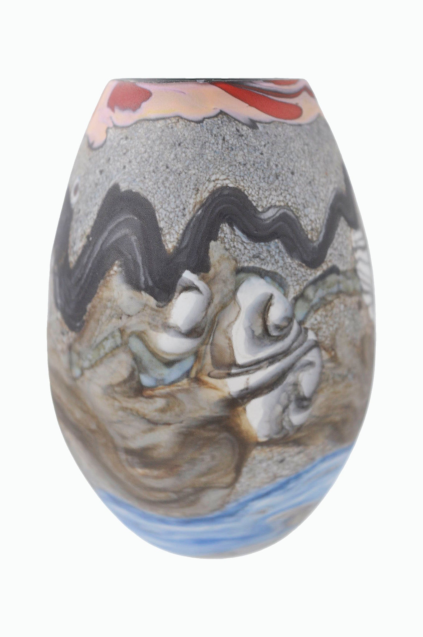 Black Sand Fossil Vase